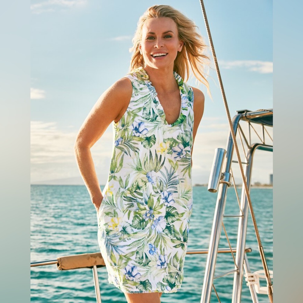 🌺🎉3X Host Pick❤️! NWT. Tommy Bahama Two Palms Tropical Retreat Linen Dress